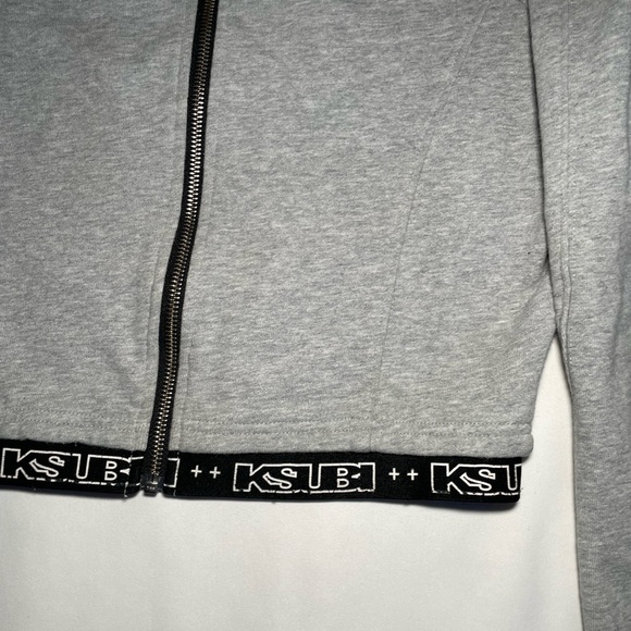 Grey cropped Ksubi jacket sweatshirt - Picture 4 of 6